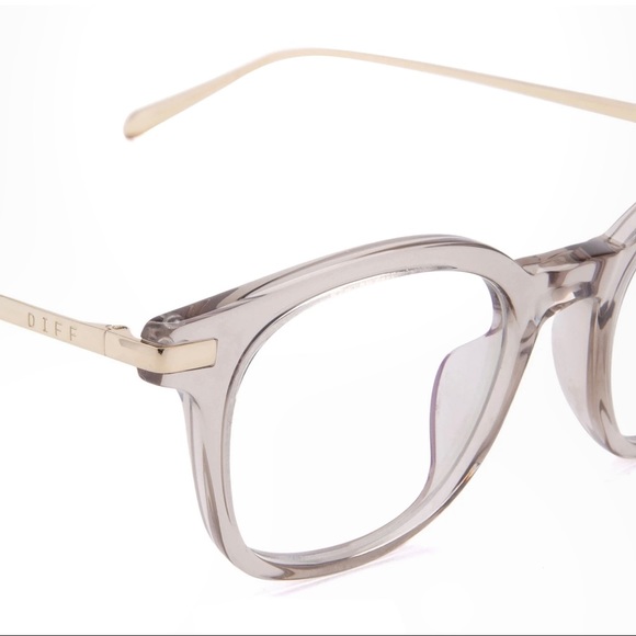 DIFF Caden Blue Light Glasses Vintage Crystal Frame Bluelight Blocking Lens NWT main image 6